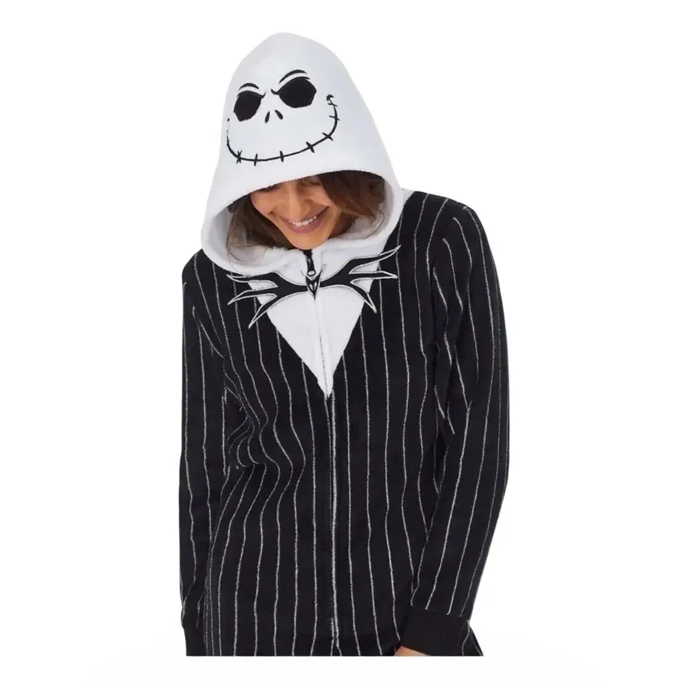 Disney Nightmare Before Christmas Jack Skellington Union Suit XL 16-18 Bat Bow - Picture 2 of 13